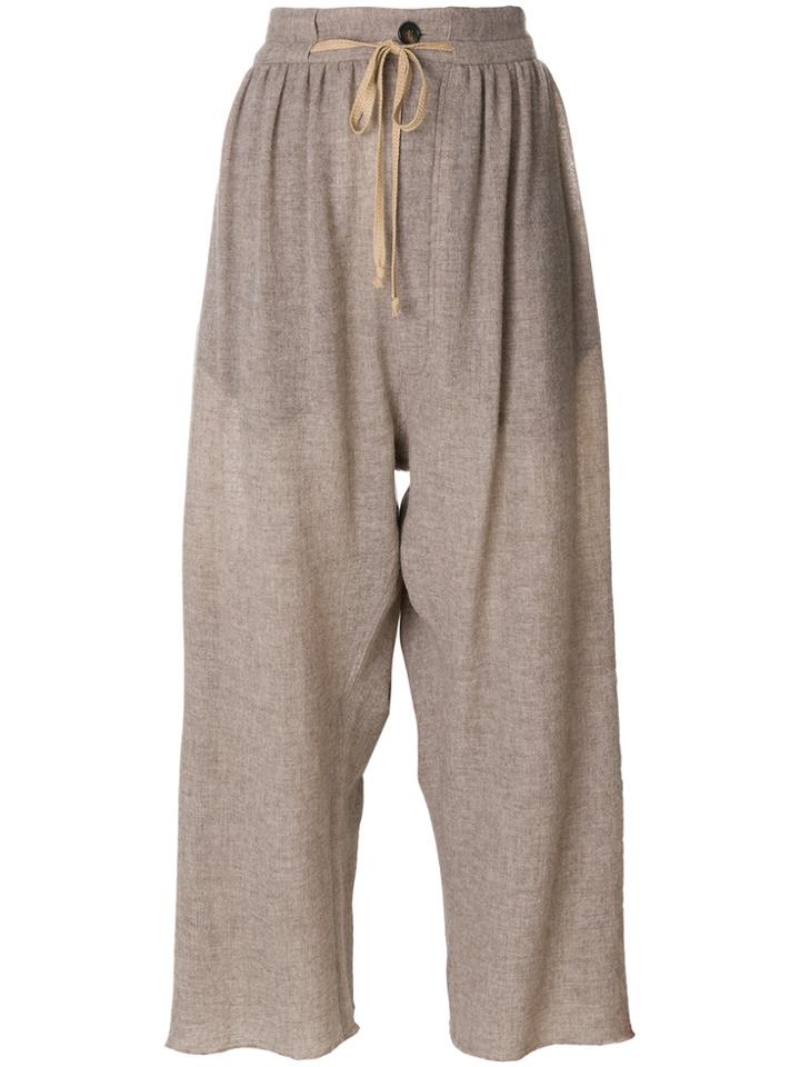 Vivienne Westwood Cropped Wide-leg Trousers - Nude & Neutrals