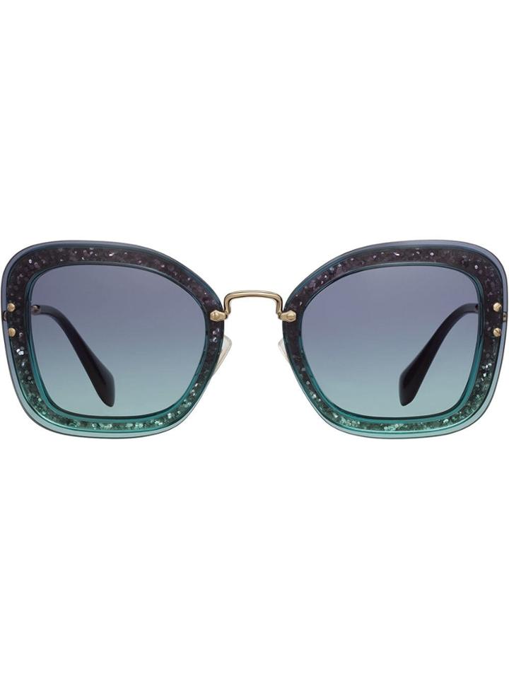 Miu Miu Reveal Glitter Sunglasses - Blue
