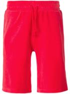 Sergio Tacchini Velvet Contrast Stripe Shorts - Red