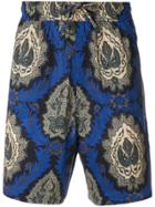 Isabel Marant Print Drawstring Swim Shorts - Blue