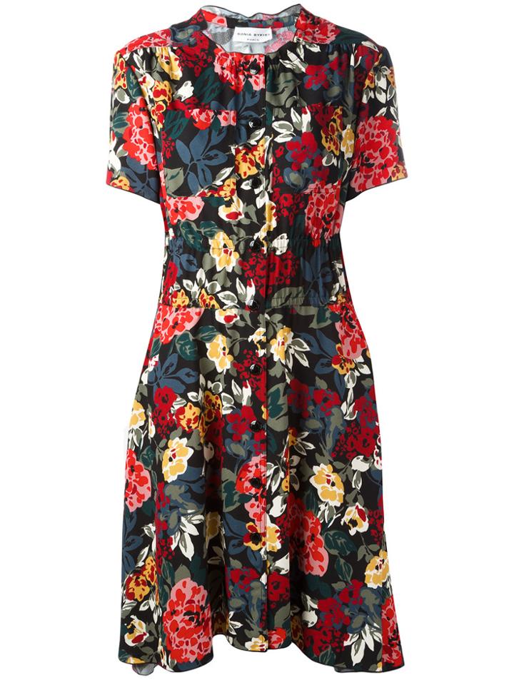 Sonia Rykiel Floral Shift Dress - Black