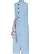 Chloé Scarf-tied Denim Waistcoat - Blue