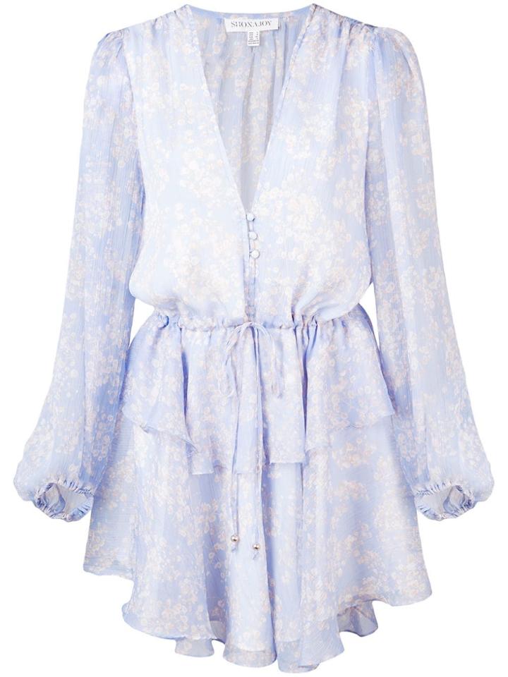 Shona Joy Emilia Peplum Mini Dress - Blue