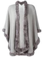 N.peal Cashmere Furry Trim Cardi-coat - Grey