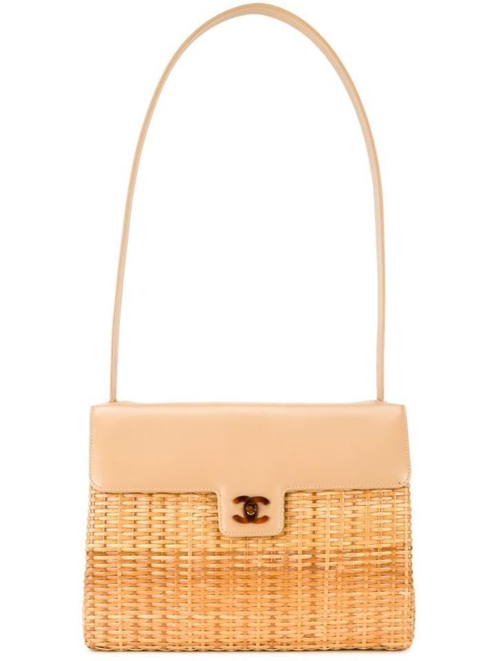 Chanel Vintage Basket Shoulder Bag, Women's, Nude/neutrals
