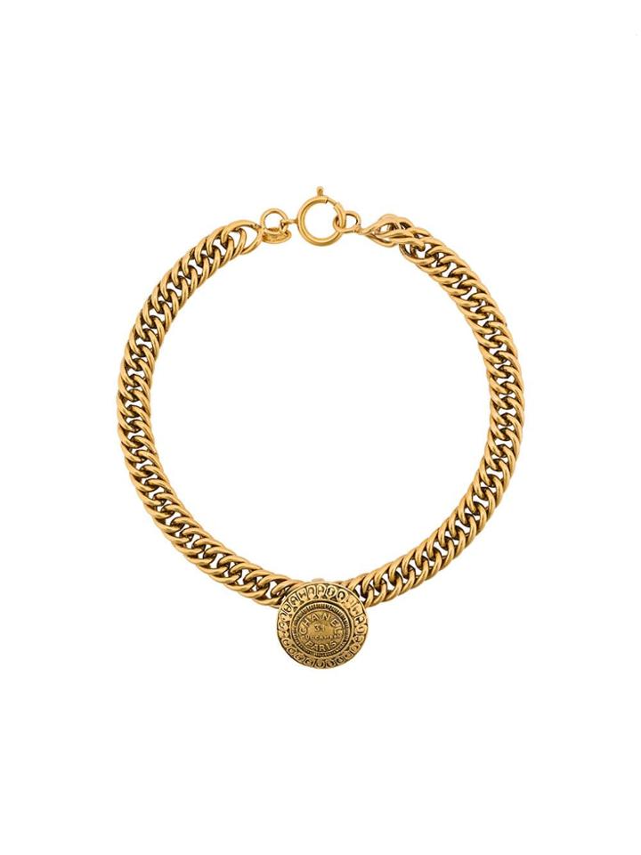 Chanel Vintage 1980s 18kt Gold Plated Brass Collar Necklace