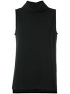 P.a.r.o.s.h. Back Collar Sleeveless Blouse, Women's, Size: Xs, Black, Polyester/spandex/elastane