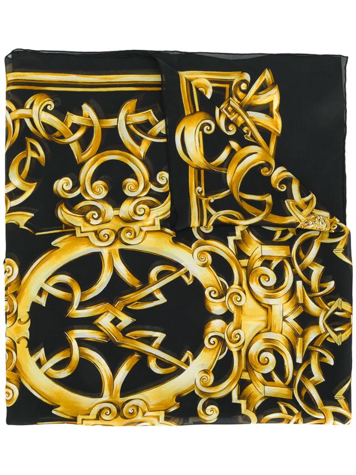 Versace Heritage Barocco Print Scarf - Black