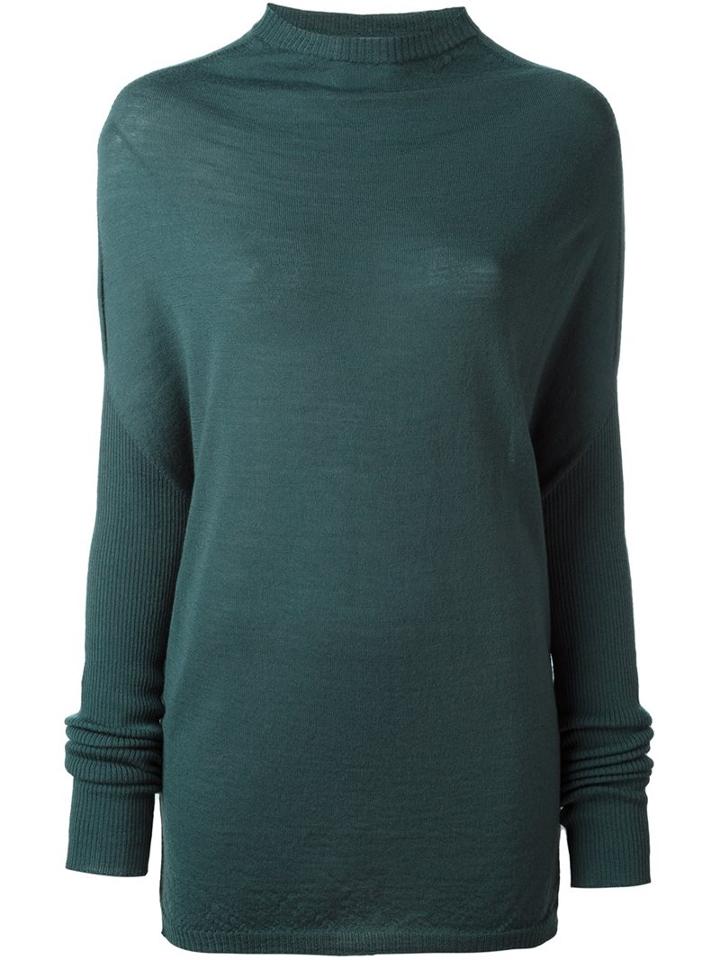 Rick Owens Funnel Neck Jumper, Women's, Size: Large, Grey, Virgin Wool