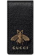 Gucci Bee Motif Money Clip Wallet - Black