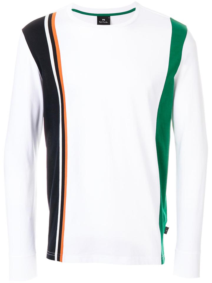 Ps By Paul Smith Block Stripe Jersey Top - White