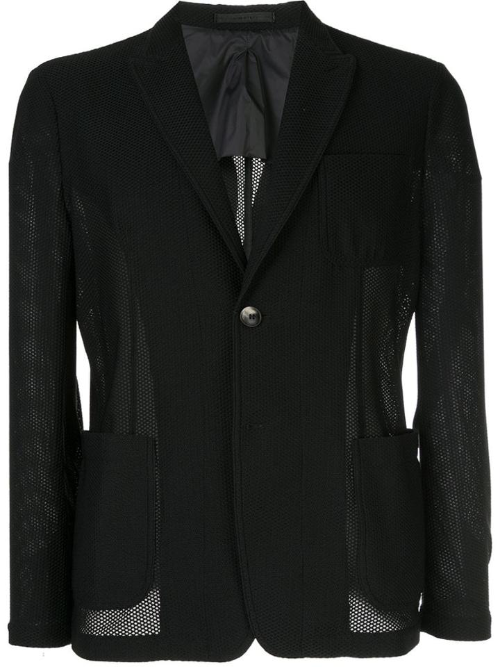 Giorgio Armani Mesh Fabric Blazer - Black
