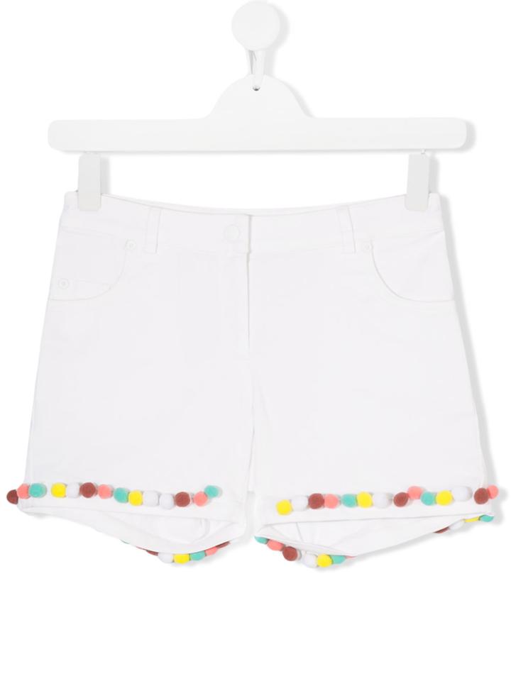 Baby Dior Teen Pompom-embellished Shorts - White