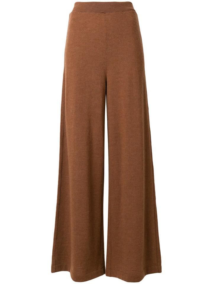 Roberto Collina Flared Wide Leg Trousers - Brown