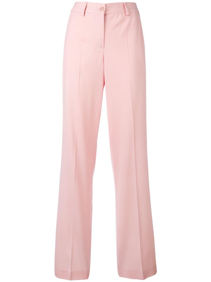 Boutique Moschino High-waisted Trousers, Women's, Size: 42, Pink/purple, Virgin Wool/other Fibers