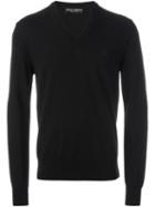 Dolce & Gabbana Embroidered Crown Jumper, Men's, Size: 46, Black, Virgin Wool