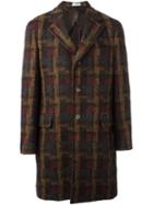 Boglioli Checked Coat, Men's, Size: 54, Brown, Polyamide/polyester/acetate/virgin Wool