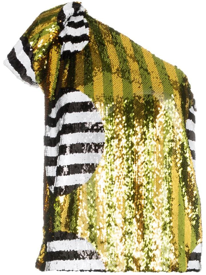 Halpern One-shoulder Sequin-embellished Top - Multicoloured