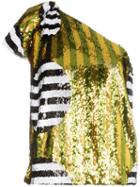 Halpern One-shoulder Sequin-embellished Top - Multicoloured