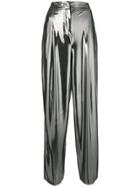 Pt01 Metallic High-waisted Trousers - Silver