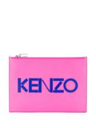 Kenzo Logo Print Pouch - Pink
