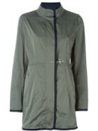 Fay Single Breasted Short Coat, Women's, Size: L, Green, Viscose/cotton