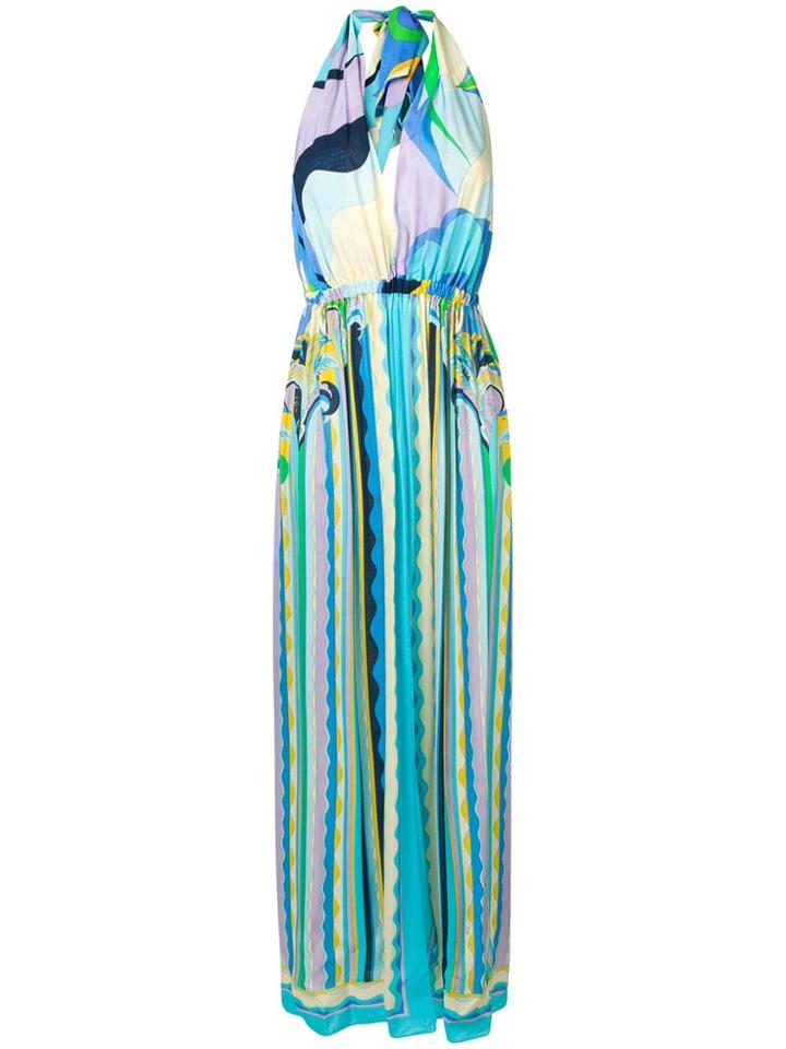 Emilio Pucci Geometric Print Beach Dress - Blue