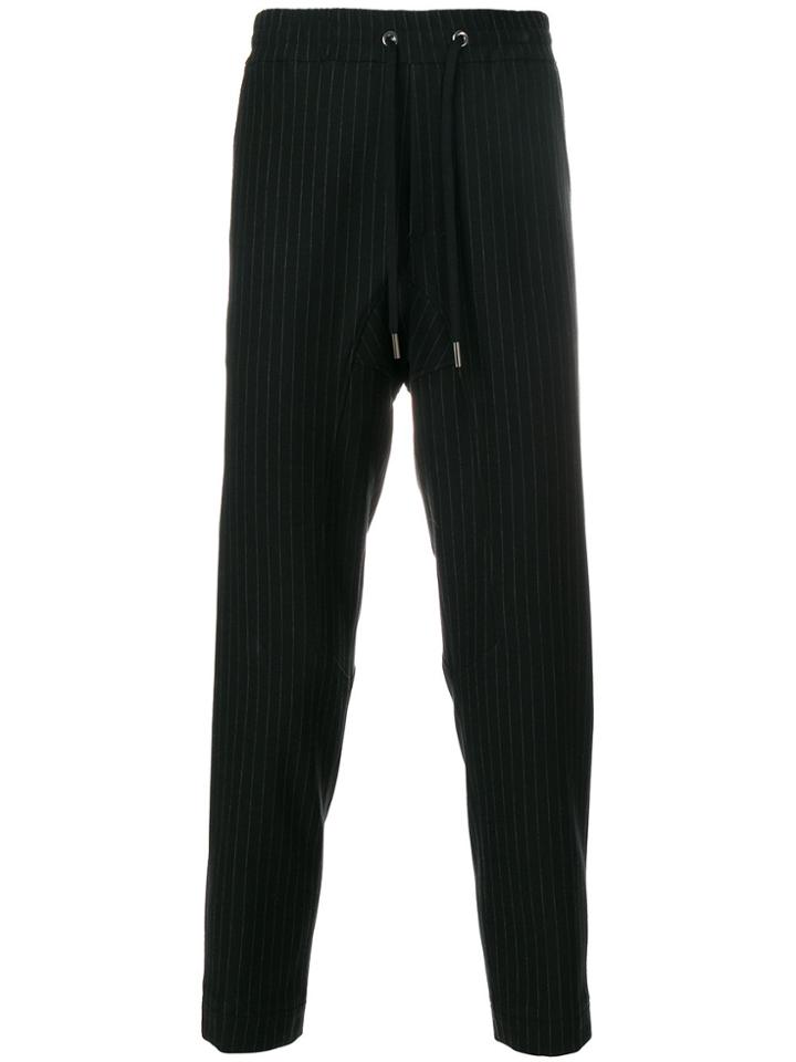 Antonio Marras Pinstripe Drawstring Trousers - Black