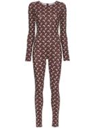 Marine Serre Crescent Print Fitted Jumpsuit - Brown