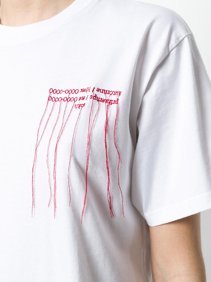 Rokh Embroidered Logo T-shirt - White