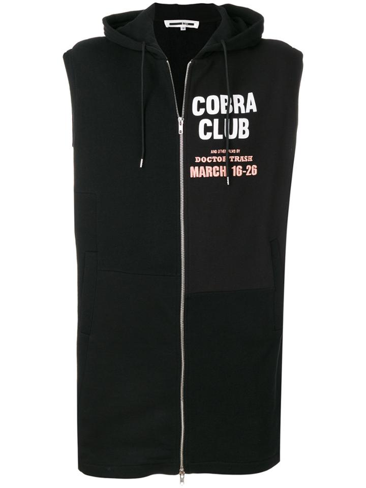 Mcq Alexander Mcqueen Cobra Club Sleeveless Hoodie - Black
