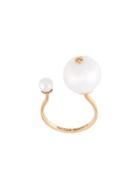 Delfina Delettrez 'pearl Piercing' Diamond Ring - Metallic