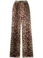 Dolce & Gabbana Leopard-print Straight Trousers - Neutrals