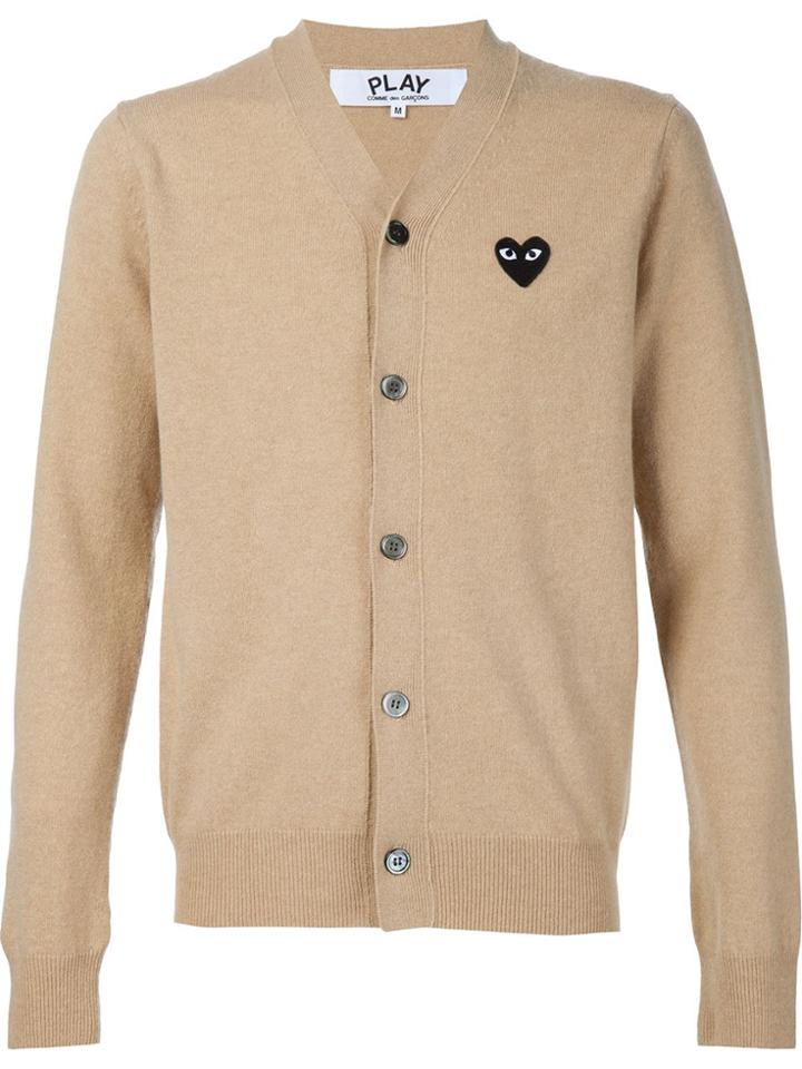 Comme Des Garçons Play Embroidered Heart Cardigan - Nude & Neutrals