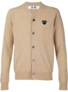 Comme Des Garçons Play Embroidered Heart Cardigan - Nude & Neutrals