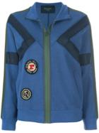 Mr & Mrs Italy Patched Zipped Cardigan - Blue