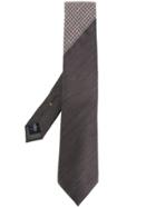 Canali Contrast Print Tie - Grey