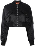 Alexander Wang Cropped Bomber Jacket, Women's, Size: Xs, Black, Polyester/spandex/elastane