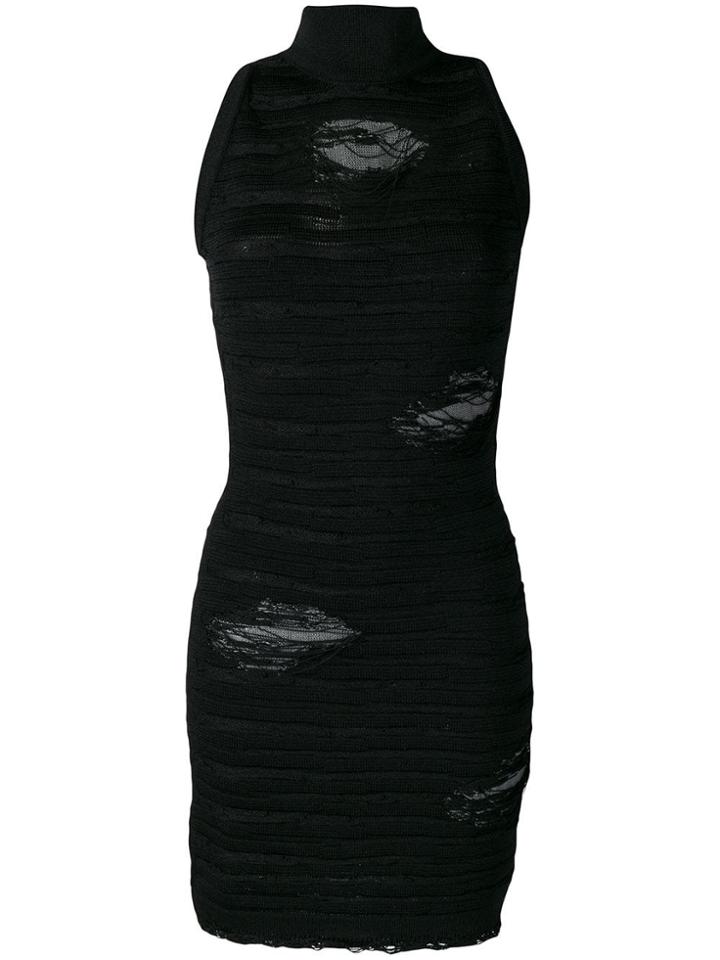 Balmain Knitted Slim Fit Dress - Black