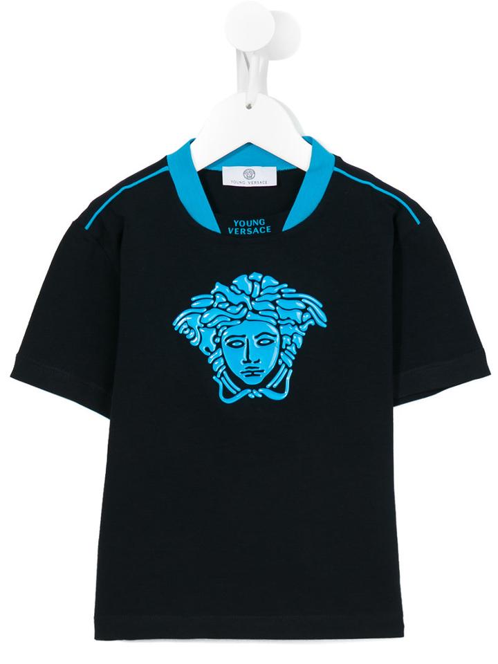 Young Versace Medusa Print T-shirt, Boy's, Size: 6 Yrs, Blue