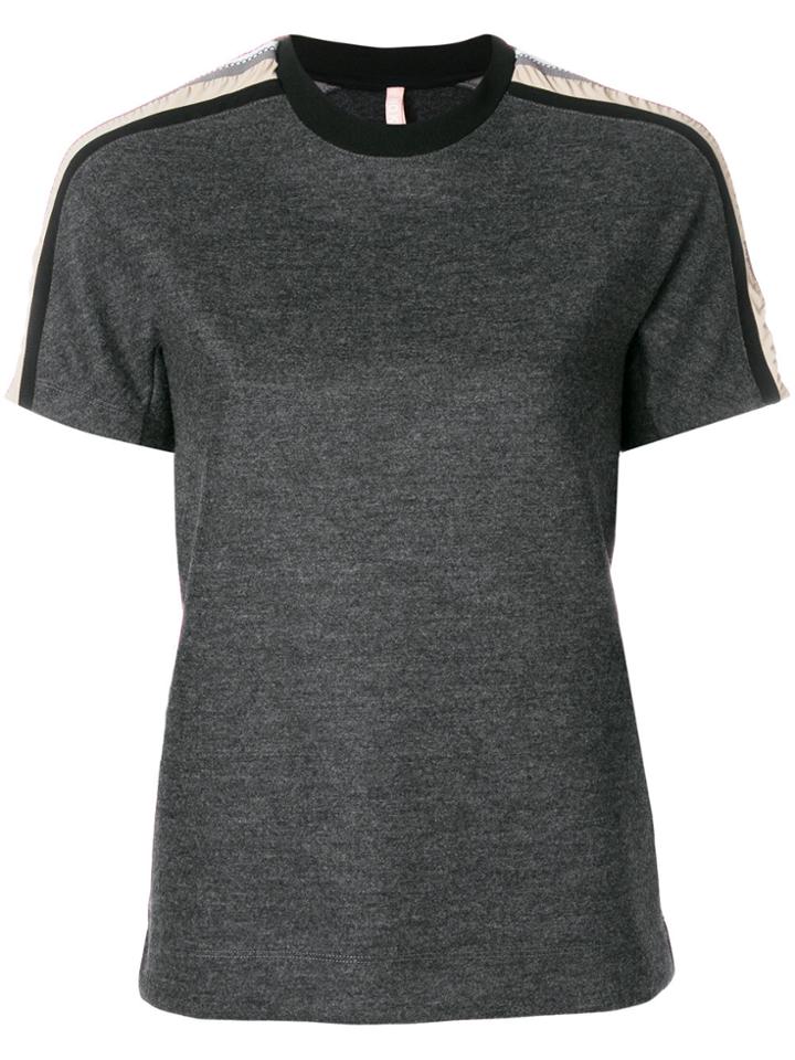 No Ka' Oi Striped Sleeve T-shirt - Grey