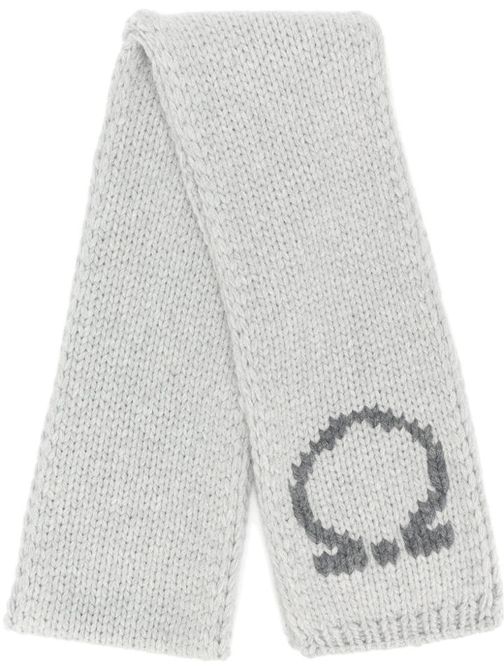 Salvatore Ferragamo Gancio Knit Scarf - Grey