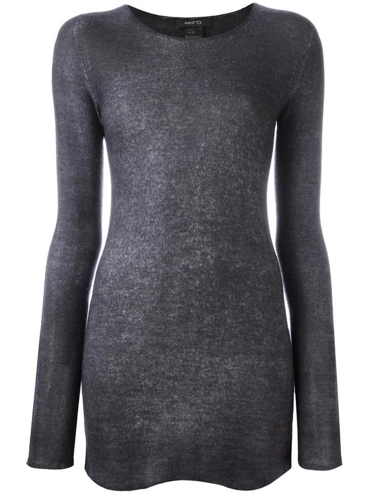 Avant Toi Slim-fit Jumper, Women's, Size: Small, Grey, Silk/polyester/cashmere