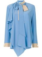 Fendi Bicolor V-neck Shirt - Blue