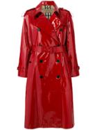 Burberry Patent Trench Coat - Red