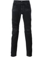 Hudson Distressed Skinny Jeans, Men's, Size: 34, Black, Cotton/spandex/elastane/polyester