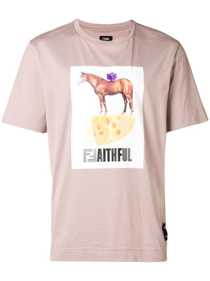 Fendi Faithful T-shirt - Neutrals