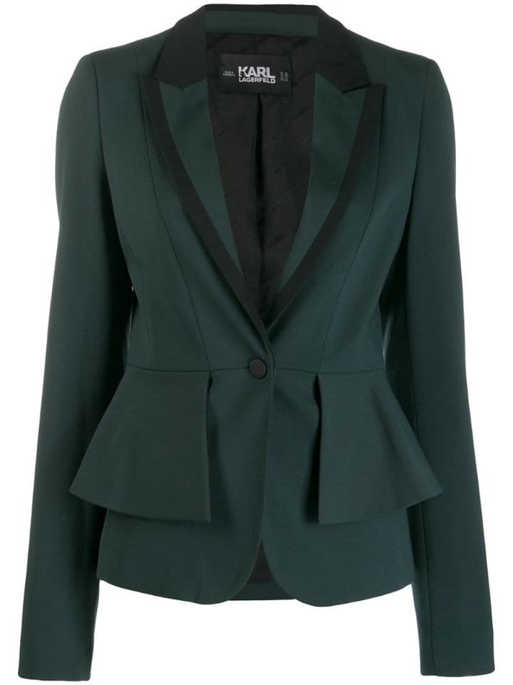 Karl Lagerfeld Layered Peplum Blazer - Green