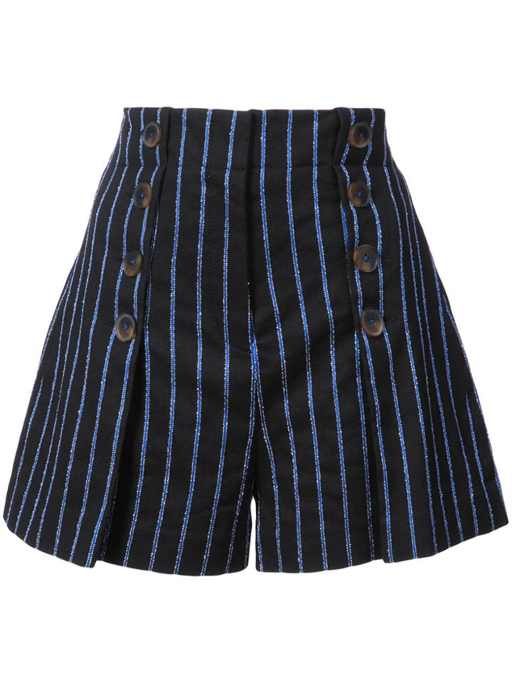 Derek Lam 10 Crosby Short With Button Detail - Black