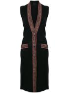Etro Contrast Trim Longline Vest - Black